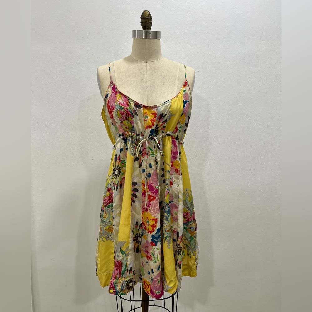 Johnny Was Multi Floral Print, Empire Waist, Strappy Dress, Large, Y2K